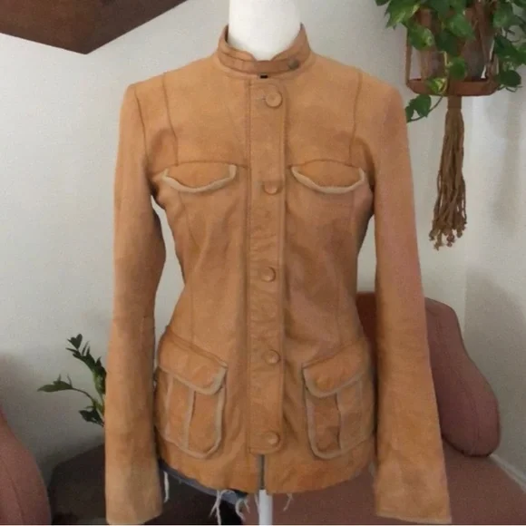 GAP Leather Women's Jacket Medium - Picture 3 of 9